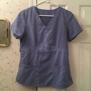Greys Anatomy Light Blue Scrub Top